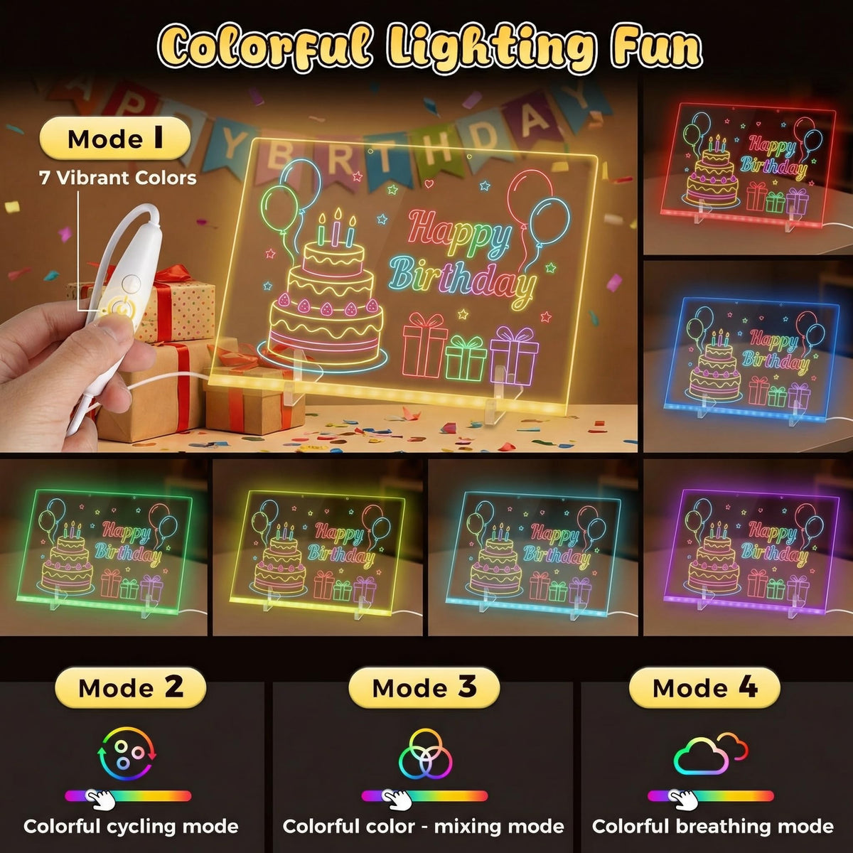 3 Otters LED drawing board with tracing cards aids guided practice
