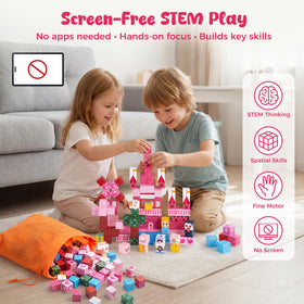 3 Otters Magnetic Blocks princess town scene boosts fine motor skills through building