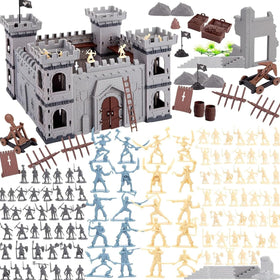 3 Otters medieval castle set with knights and towers for imaginative play and teamwork