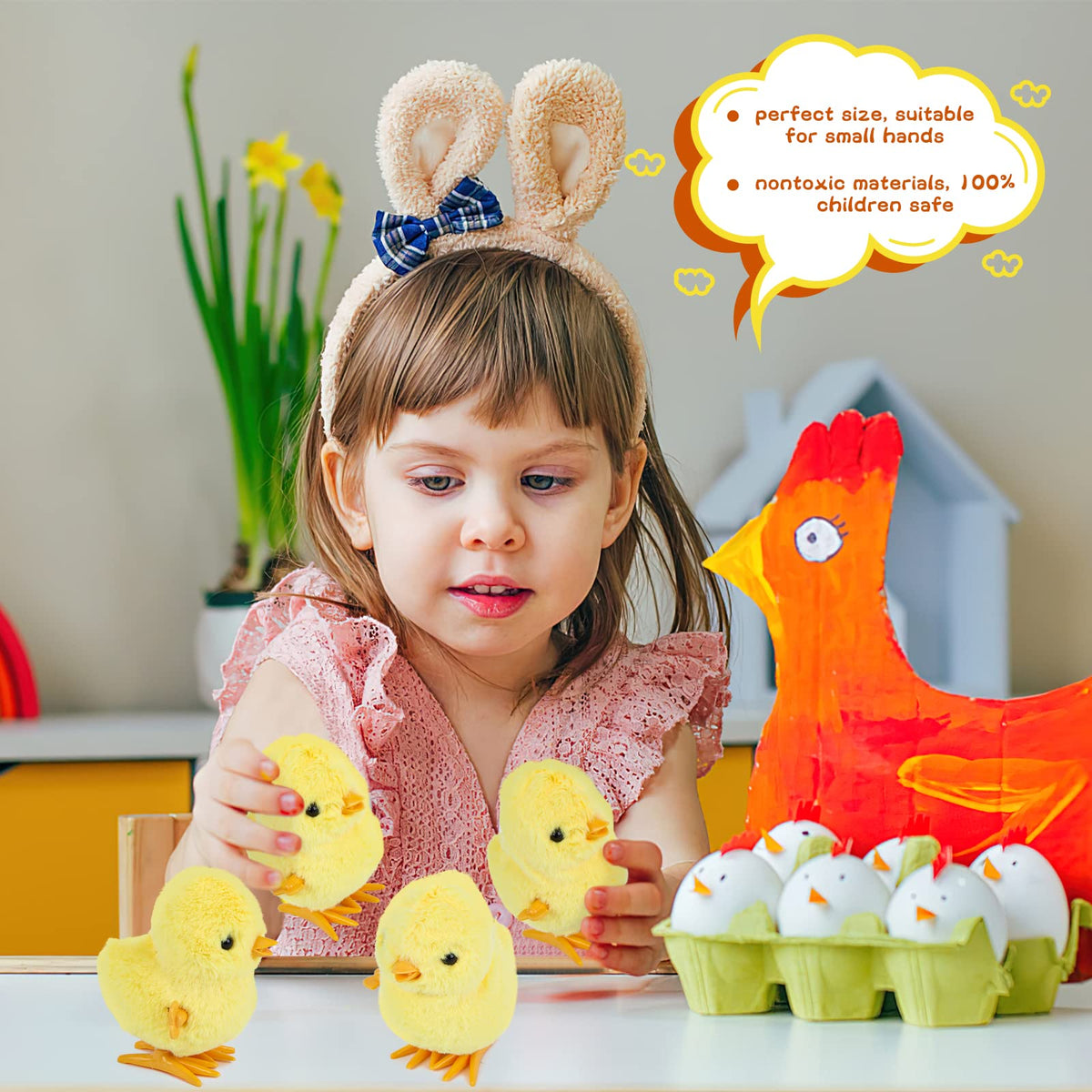 3 Otters wind-up chick toy durable, non-toxic materials for safe play