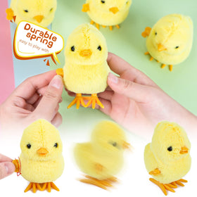 3 Otters wind-up chick toy in hopping action for party entertainment