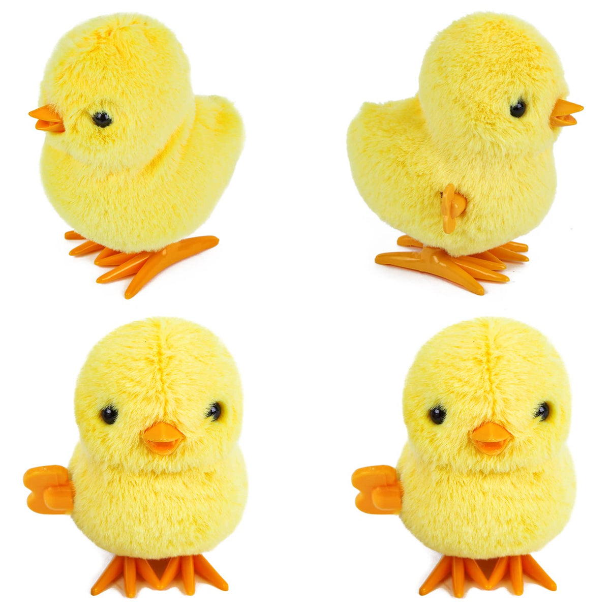 3 Otters wind-up chick toy pack with four plush chicks for Easter fun