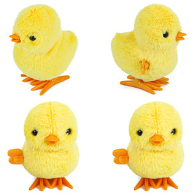 3 Otters wind-up chick toy pack with four plush chicks for Easter fun