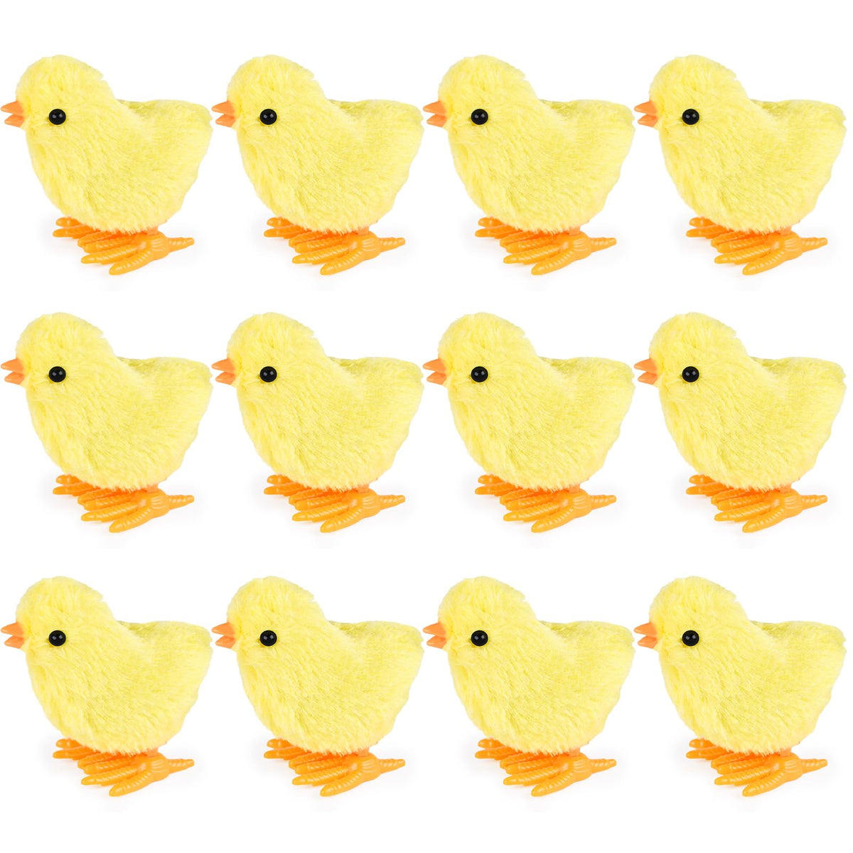 3 Otters wind-up chick yellow closeup showing soft plush texture for Easter fun