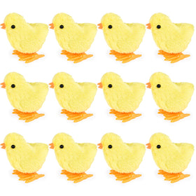 3 Otters wind-up chick yellow closeup showing soft plush texture for Easter fun