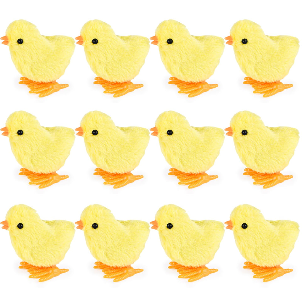 3 Otters wind-up chick yellow closeup showing soft plush texture for Easter fun
