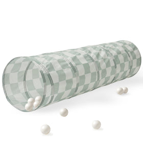 3 Sprouts play tunnel checkered green for indoor crawling fun