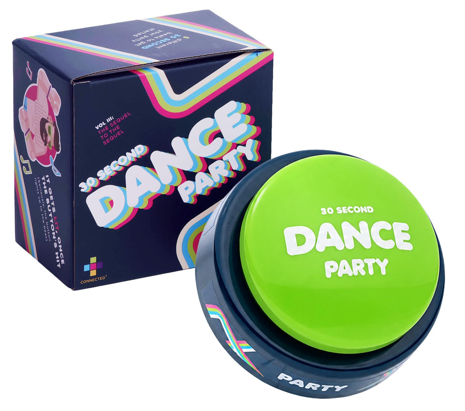 30 Second Dance Party Volume 3 button front glow synced to beats for instant mood lift