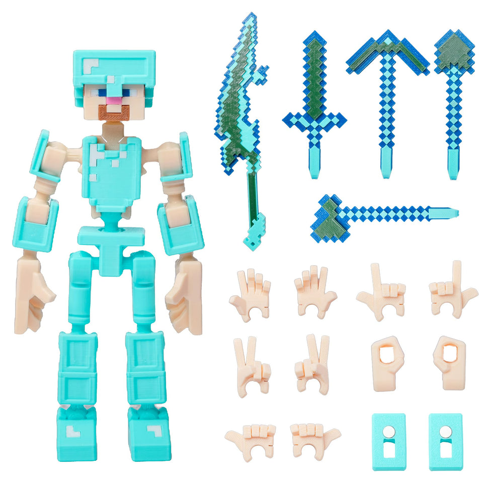 3D Best Q Mini 13 Titans assembled for display and poseable play