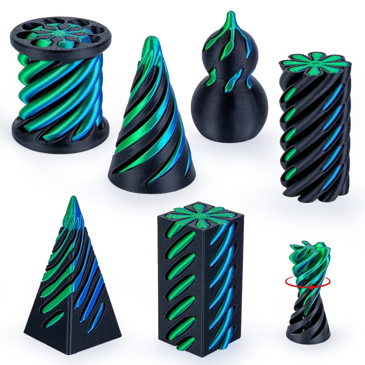 3Dgenius spiral-cone fidget toy for focused, relaxing play during work or study