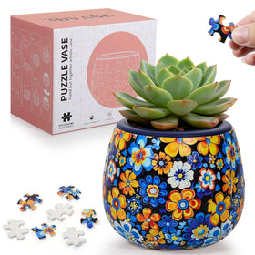 3DVASE 3D puzzle planter, assembled display ideal desktop decor for plants.