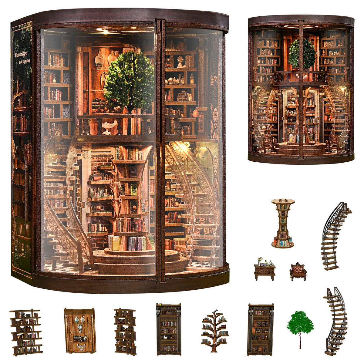 3dvase Book Nook Kit cover—display-ready miniature library for shelves