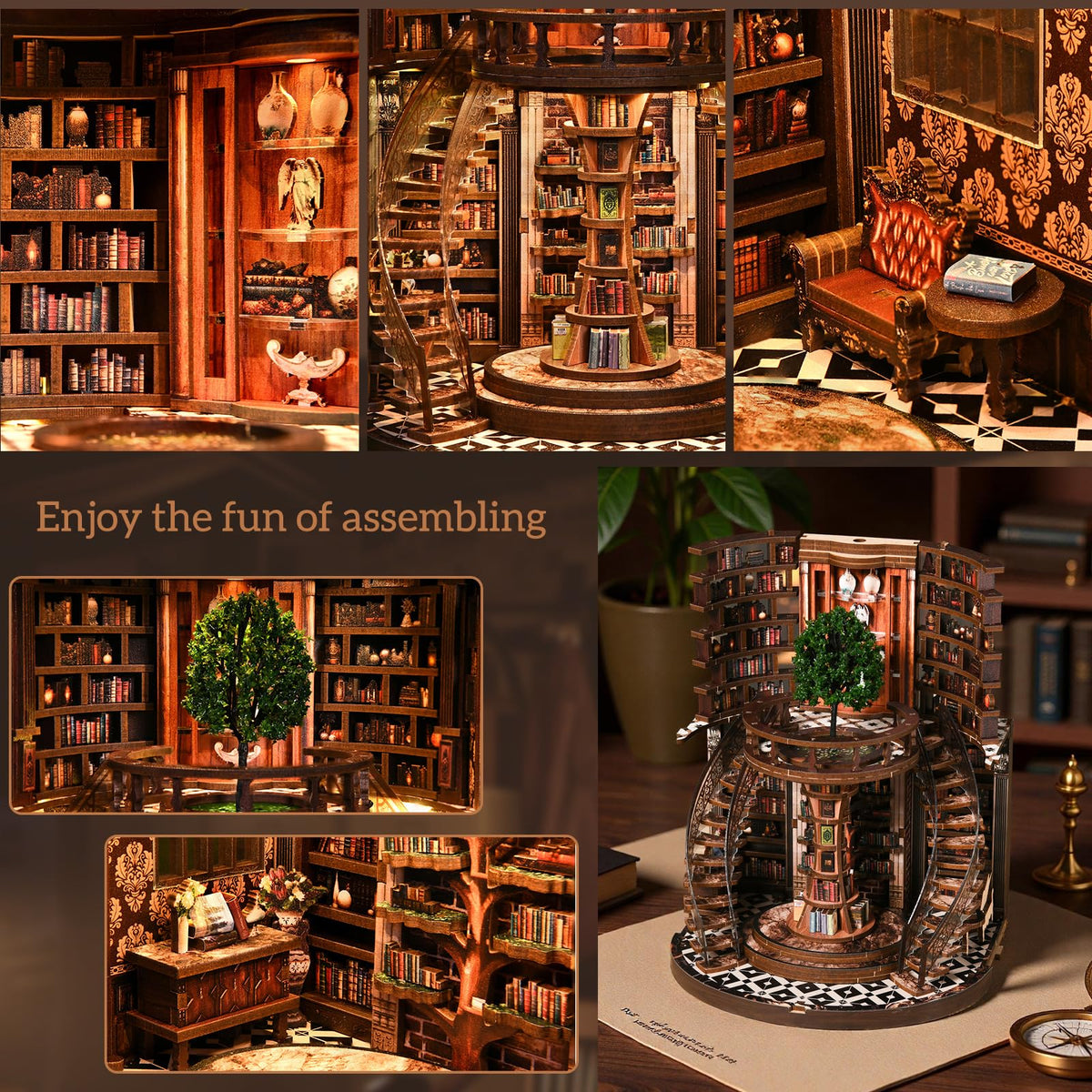 3dvase Book Nook Kit parts layout demonstrates precise laser-cut pieces