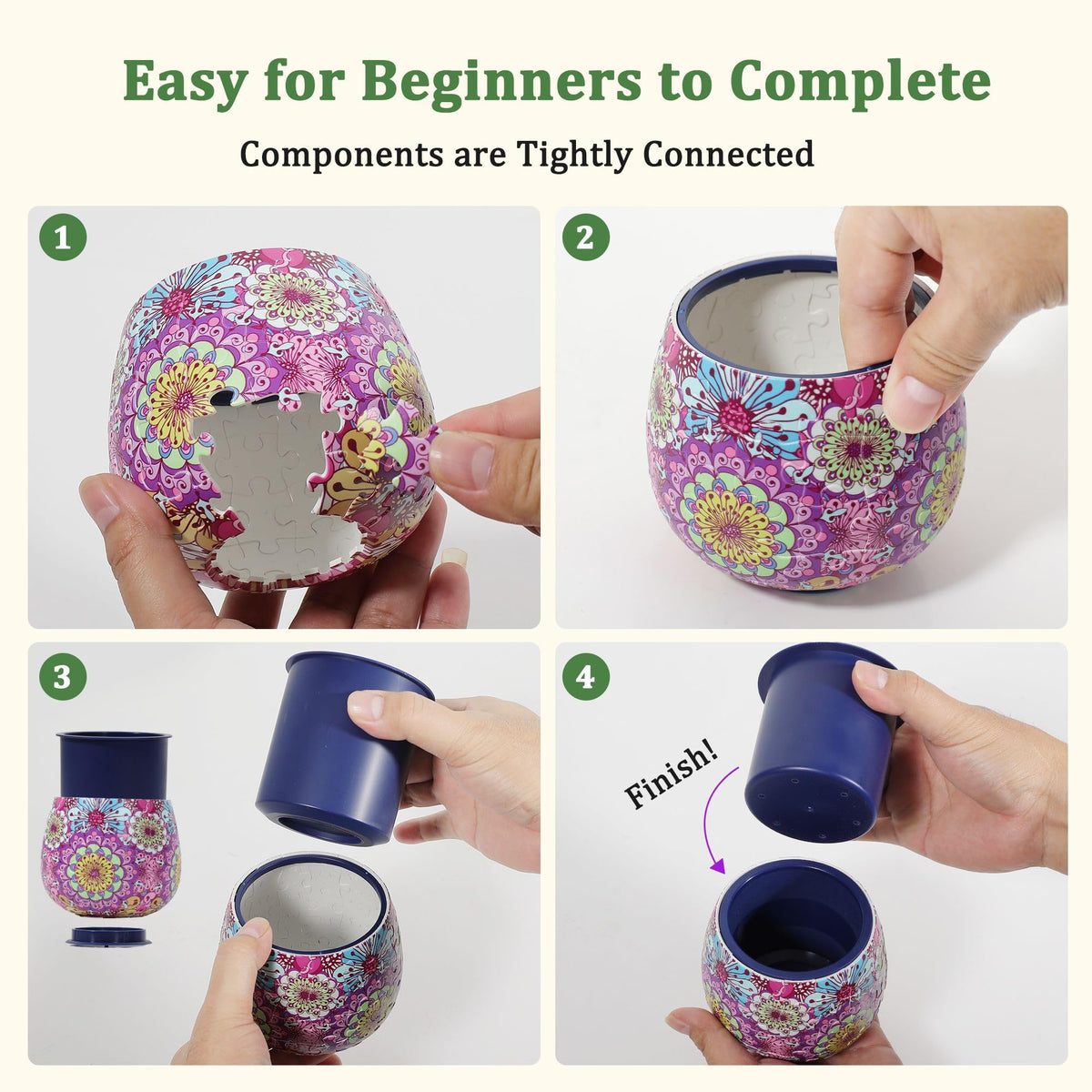3DVASE simple 80-piece assembly with a clear guide.