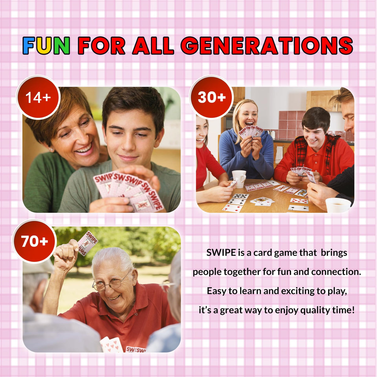 3Z Living Swipe Card Game playtime 30-60 minutes for versatile evenings.