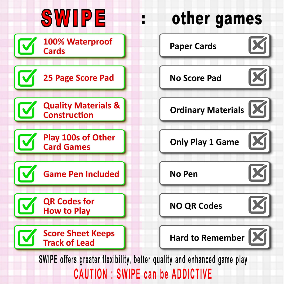 3Z Living Swipe Card Game accommodates up to 8 players in lively sessions.