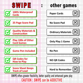 3Z Living Swipe Card Game accommodates up to 8 players in lively sessions.
