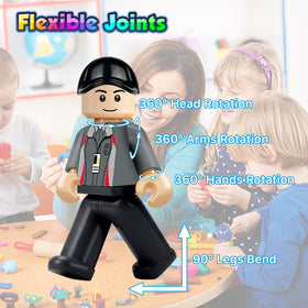 4BEE mini figures compatible with building boards for mix-and-match fun.