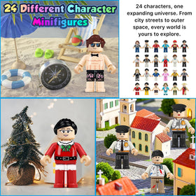 4BEE mini figures posing with 360-degree joints for creative scenes.