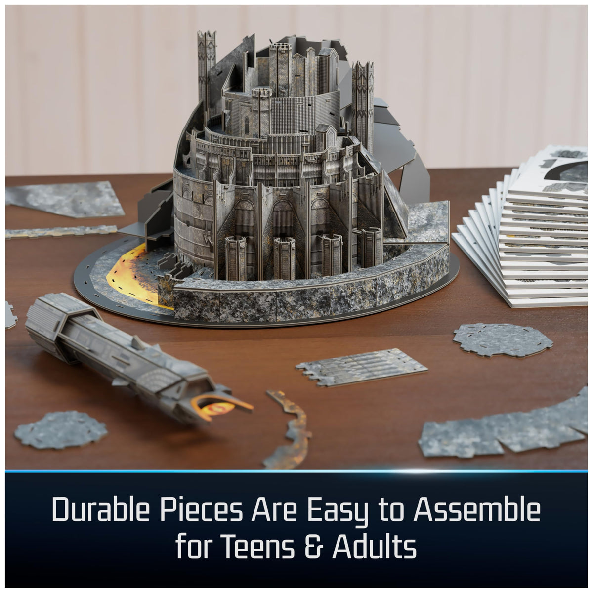 4D Build Barad-Dur Eye of Sauron model stand shown in display