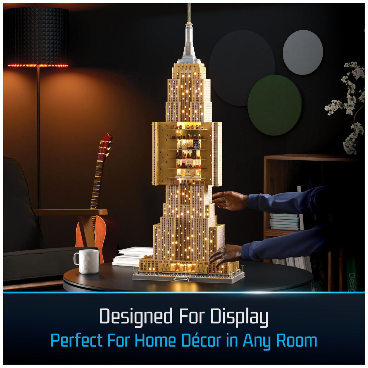 4D Build Empire State Building LED string included for ambient glow