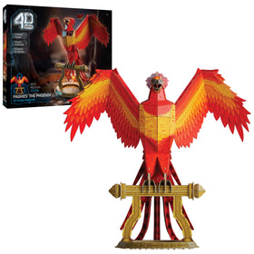 4D Build Fawkes Phoenix puzzle on stand enhances Harry Potter room decor.