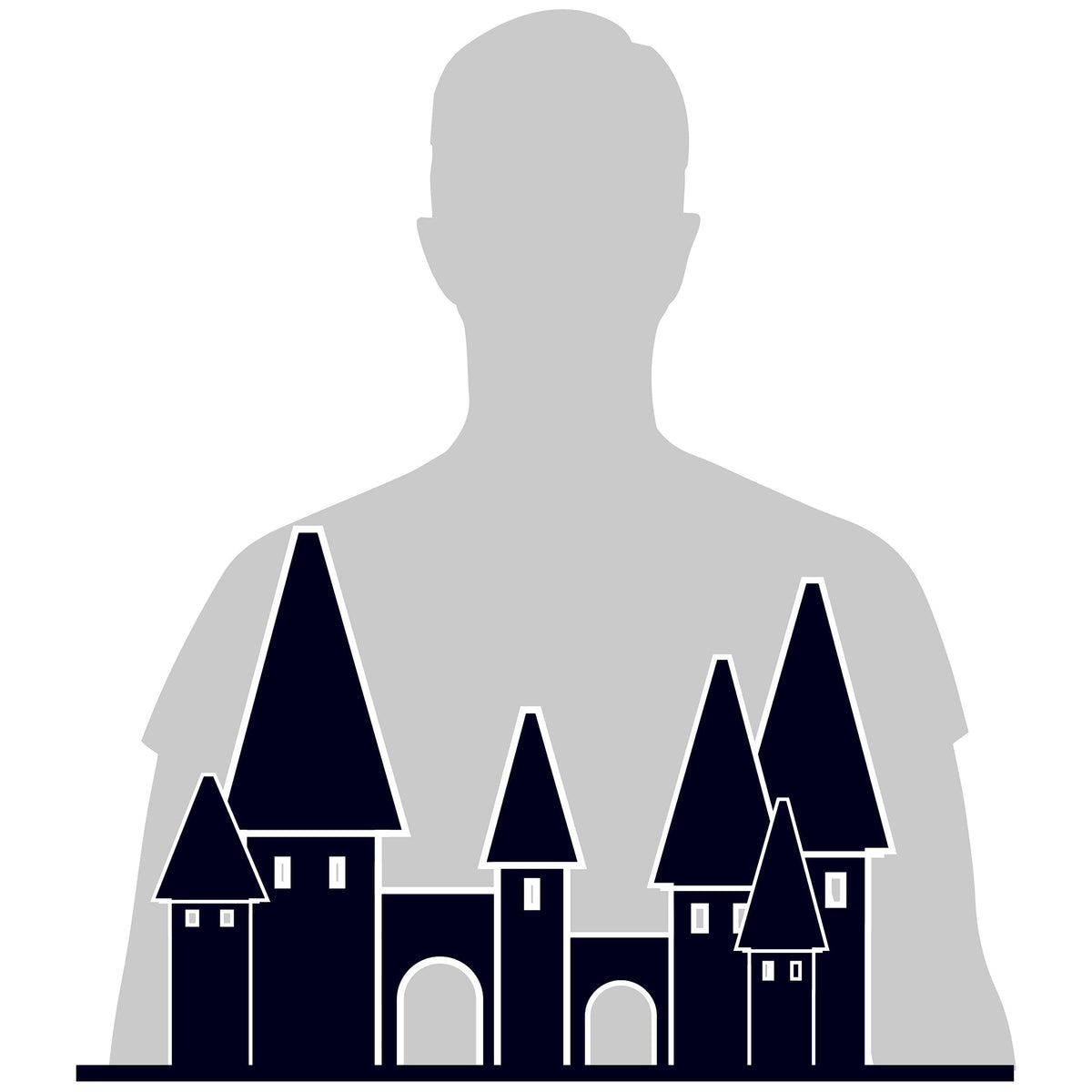 Castle dimensions: 19.1 x 14.6 x 12.6 inches for planning display