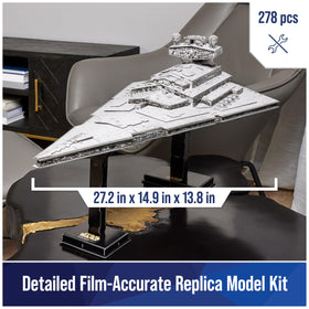 4D Build Imperial Star Destroyer close-up shows movie-quality detailing.