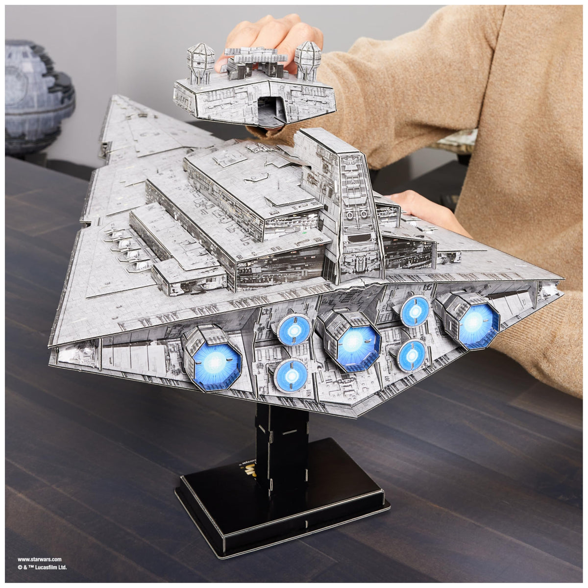 4D Build Imperial Star Destroyer display-ready once assembled.