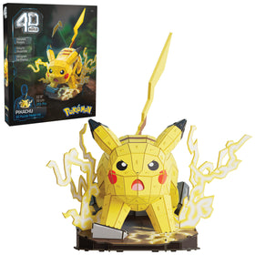 4D Build Pikachu front-view model for desk display and nostalgic collection.