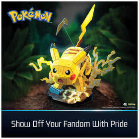 4D Build Pikachu display-ready kit showcases the authentic Kanto partner figure.