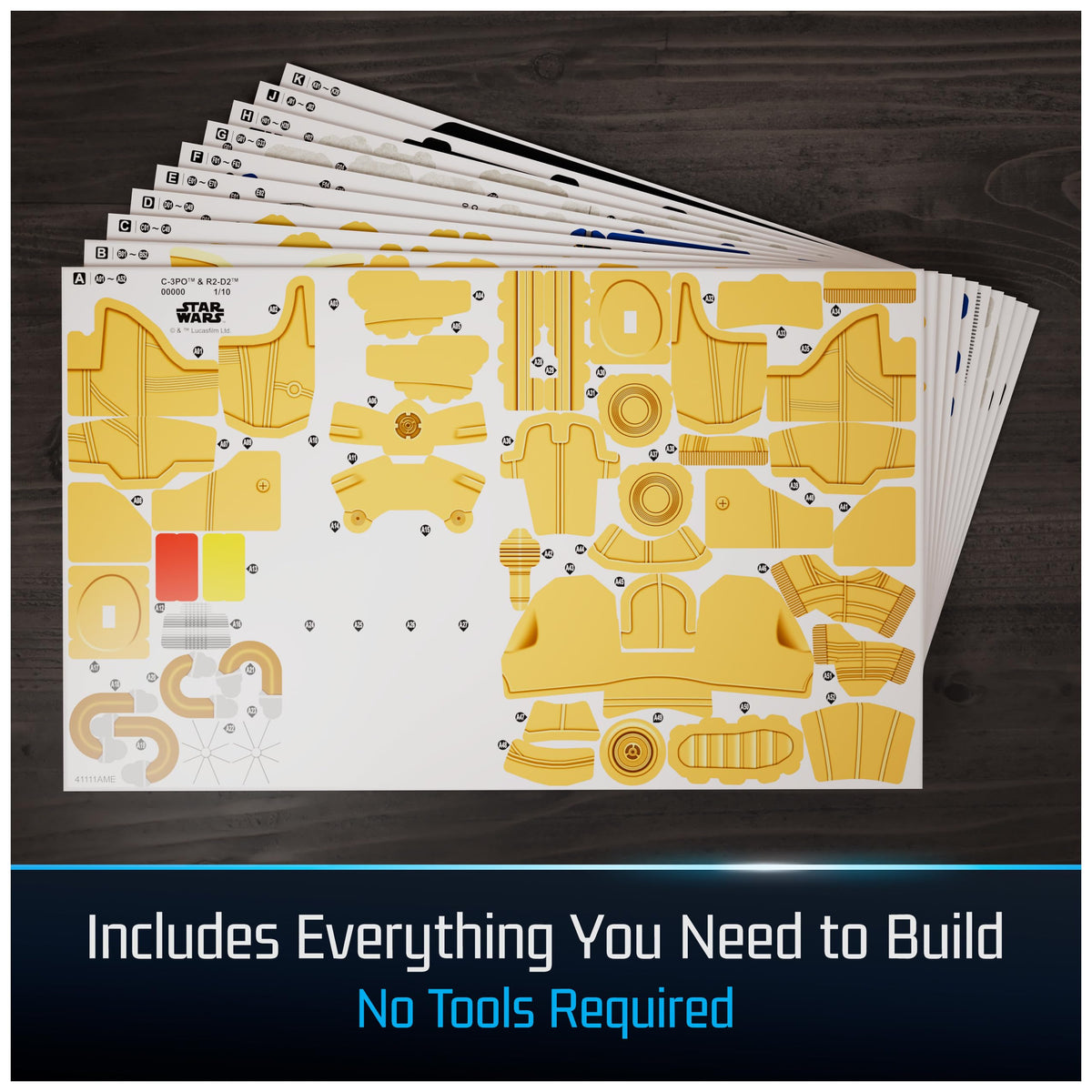 4D Build includes glue and punch tool for easy assembly.