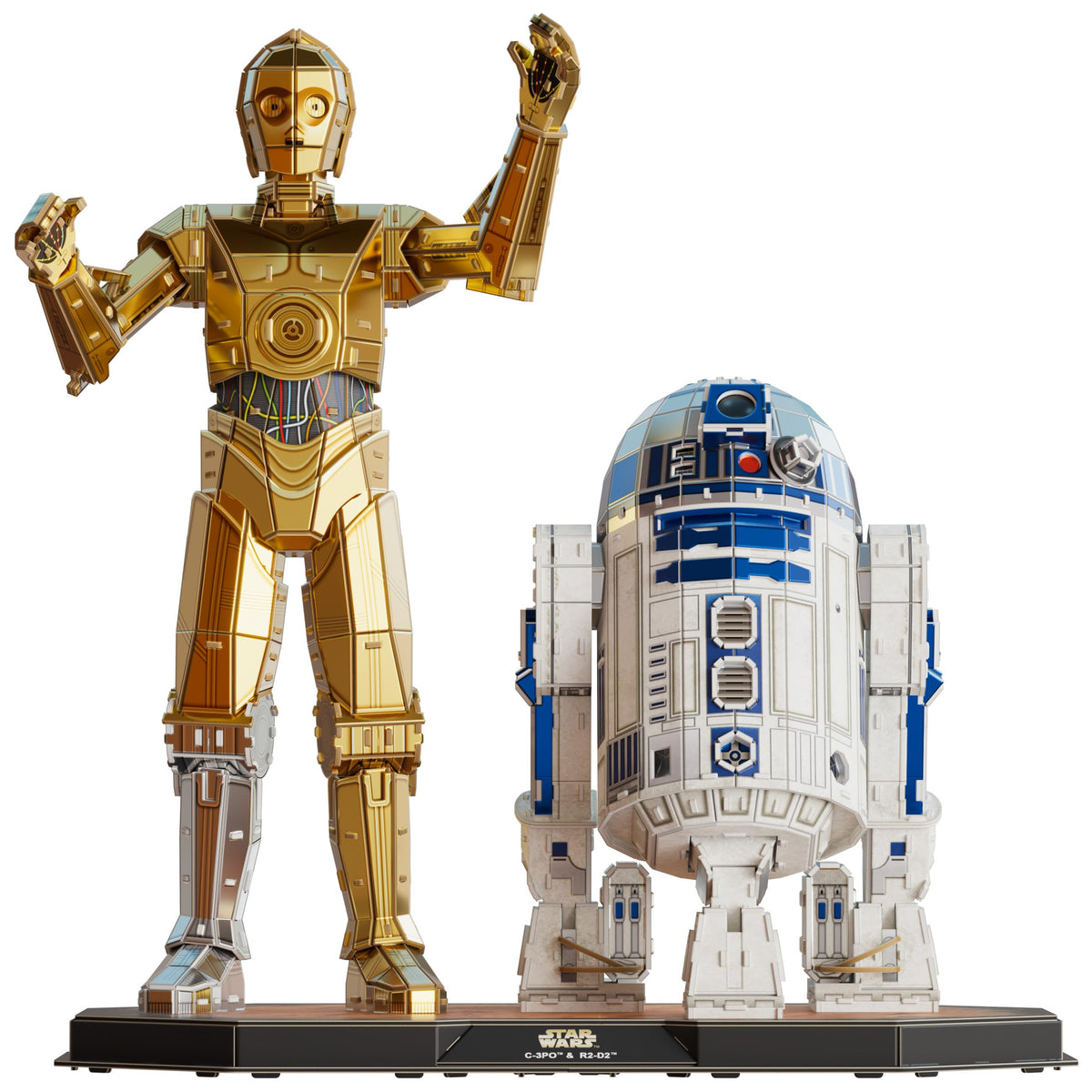 4D Build shelf-display ready diorama of C-3PO and R2-D2.
