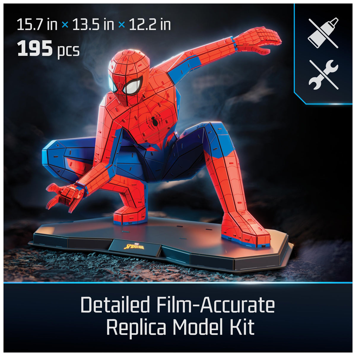 4D Build Spider-Man 3D puzzle assembly-pieces enable easy build without tools