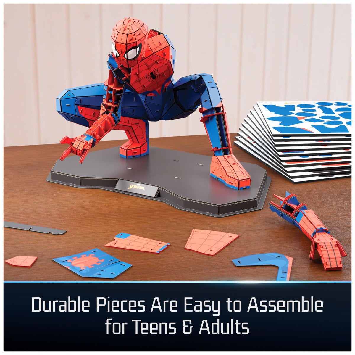 4D Build Spider-Man 3D puzzle detail captures the dynamic pose