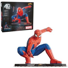 4D Build Spider-Man 3D puzzle full-body pose for standout shelf display