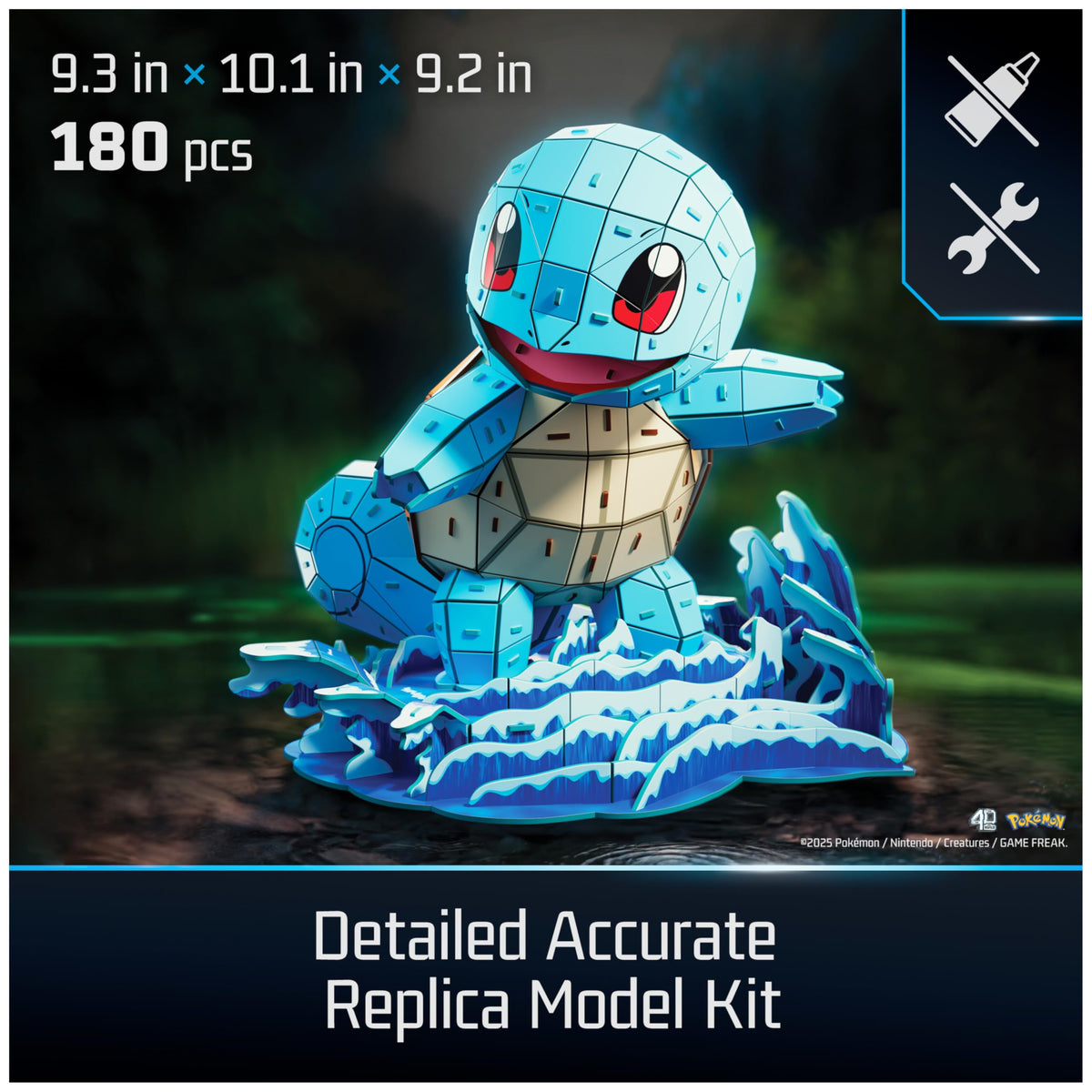 4D Build Squirtle foam sheets laid out for easy punch-out and quick crafting.