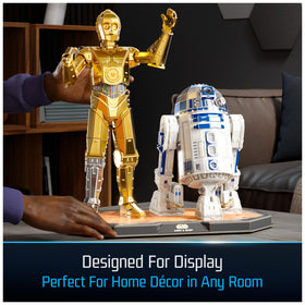 4D Build Star Wars collection display enhances desk or room decor.