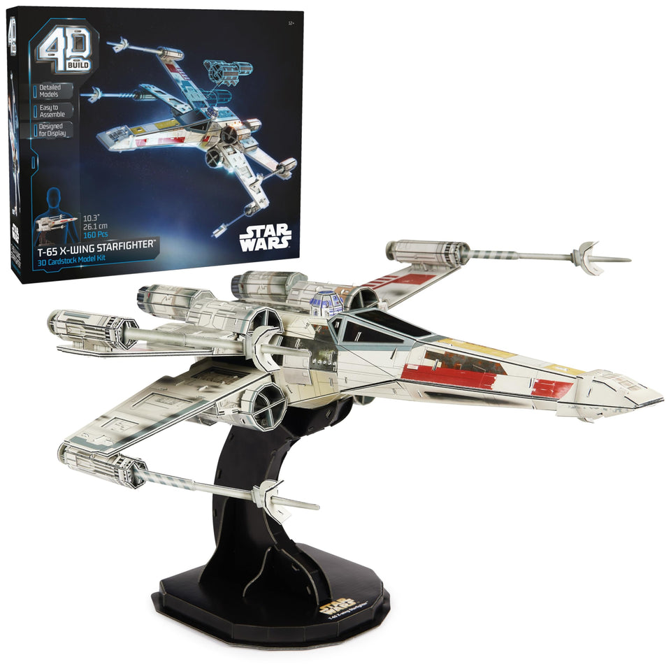 4D Build X-Wing kit front view for display and collection