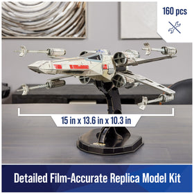 4D Build X-Wing kit side view showing precise assembly design
