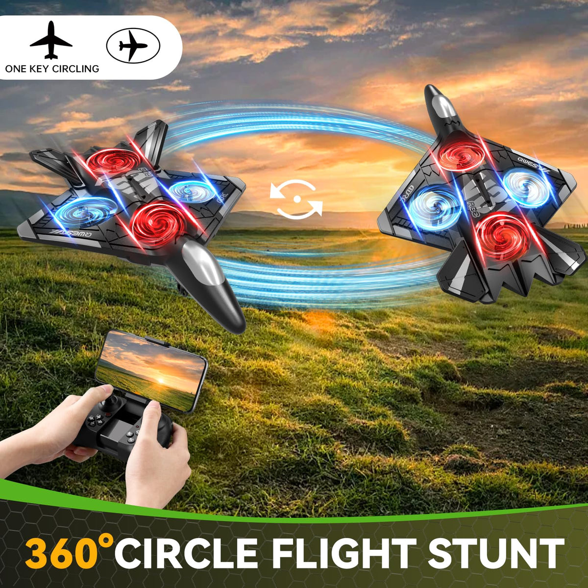 4DRC V31 plane LED trail during evening flights