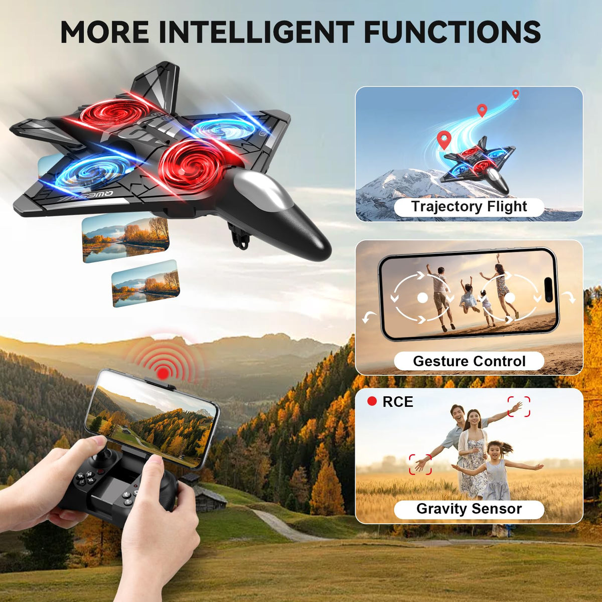 4DRC V31 plane night flight with bright LED lights for visibility
