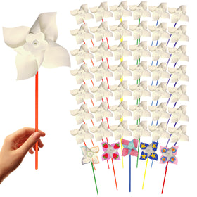 4E's Novelty white pinwheels with bright colors for creative play and classroom decor.