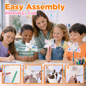 4E's Novelty non-toxic white pinwheels ideal for ages 3 and up.