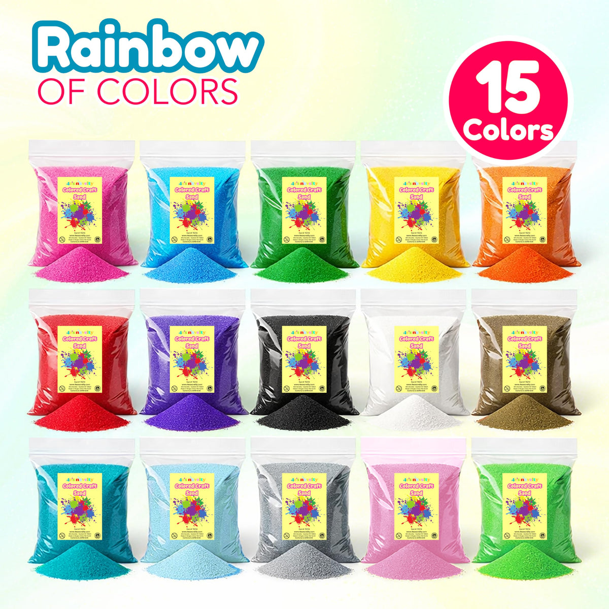 4E's Novelty resealable 0.8 lb bags for easy color organization in crafts.