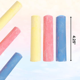 4E's Novelty sidewalk chalk used outdoors for creative drawing by kids.