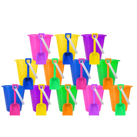 4E's Novelty 12-pack sand buckets ready for beach play and party favors