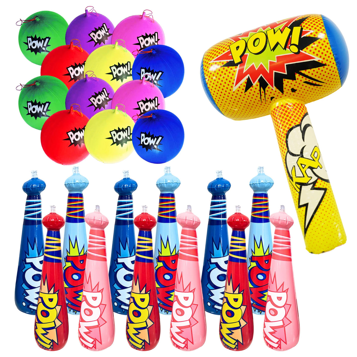 4E's Novelty POW-design inflatable bats for party play