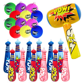 4E's Novelty POW-design inflatable bats for party play