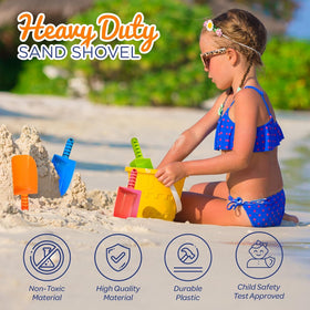 4E's Novelty 8-inch plastic shovel ideal for sandbox digging.